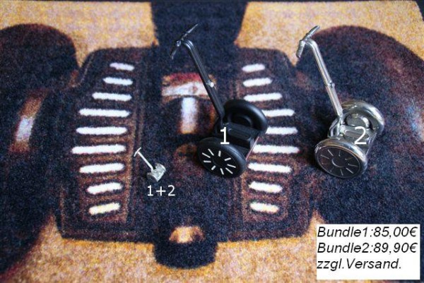 Bundle1= Fussmatte+Segway Modell M1:8 Kunststoff+Segway mini aus Zinn = 85,00€<br />Bundle2= Fussmatte+Segway Modell M1:8 Rein Zinn +Segway mini aus Zinn = 89,95€